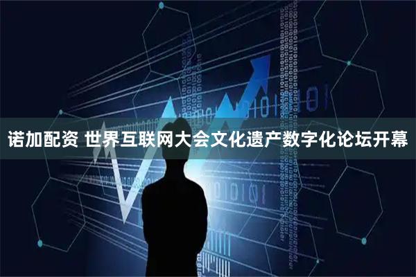 诺加配资 世界互联网大会文化遗产数字化论坛开幕