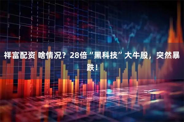 祥富配资 啥情况？28倍“黑科技”大牛股，突然暴跌！