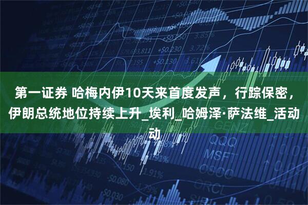 第一证券 哈梅内伊10天来首度发声，行踪保密，伊朗总统地位持续上升_埃利_哈姆泽·萨法维_活动