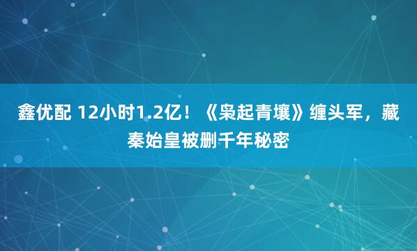 鑫优配 12小时1.2亿！《枭起青壤》缠头军，藏秦始皇被删千年秘密